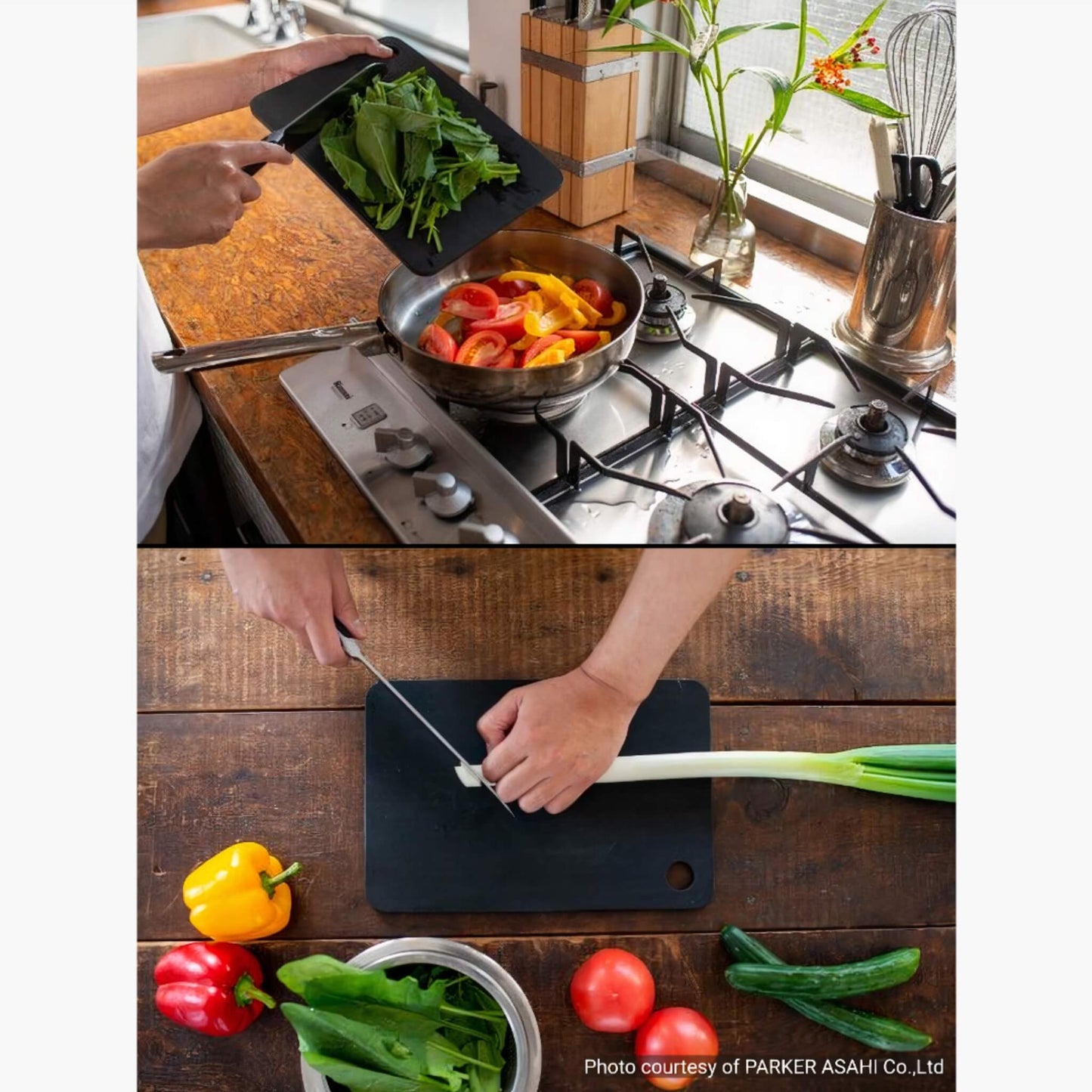 Asahi Black Synthetic Rubber Cutting Board (L)