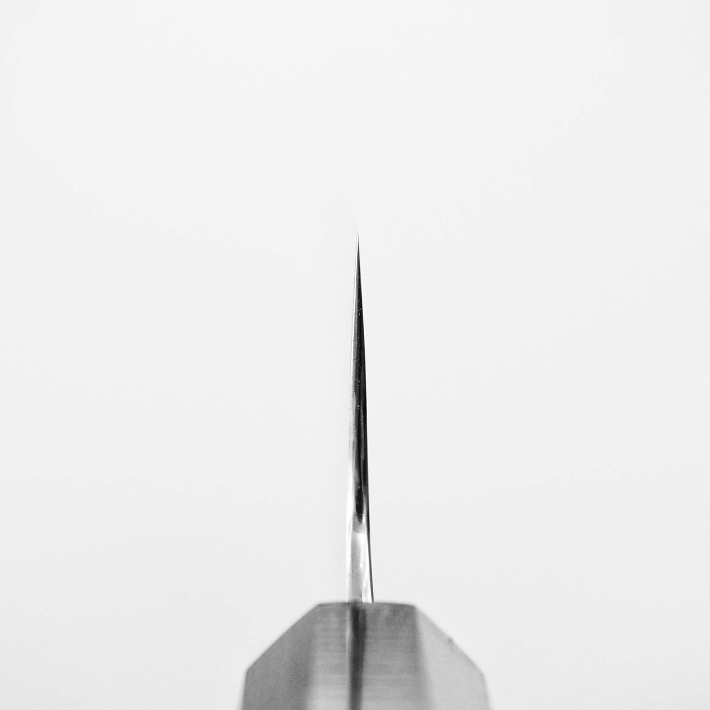 Choil shot of Hatsukokoro ginsan damascus gyuto 240mm