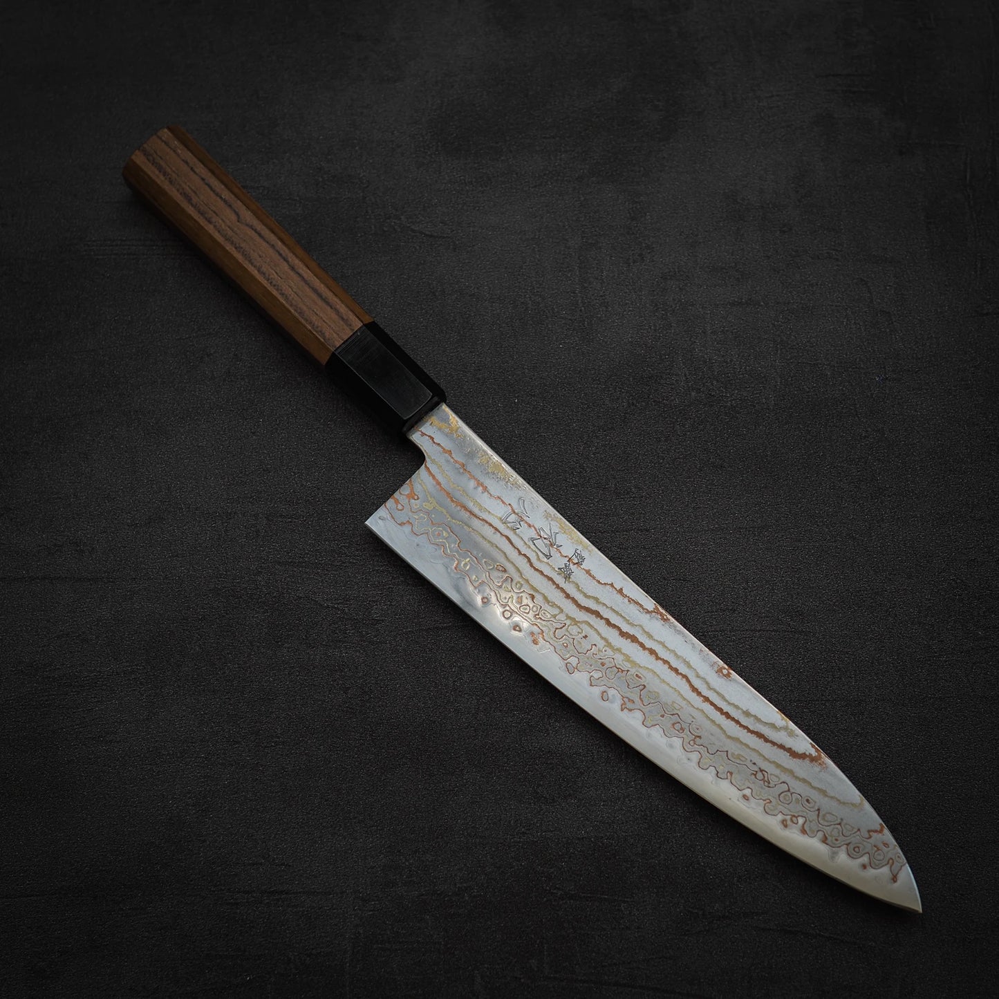 Hatsukokoro Habayusa aogami#2 rainbow damascus gyuto 210mm