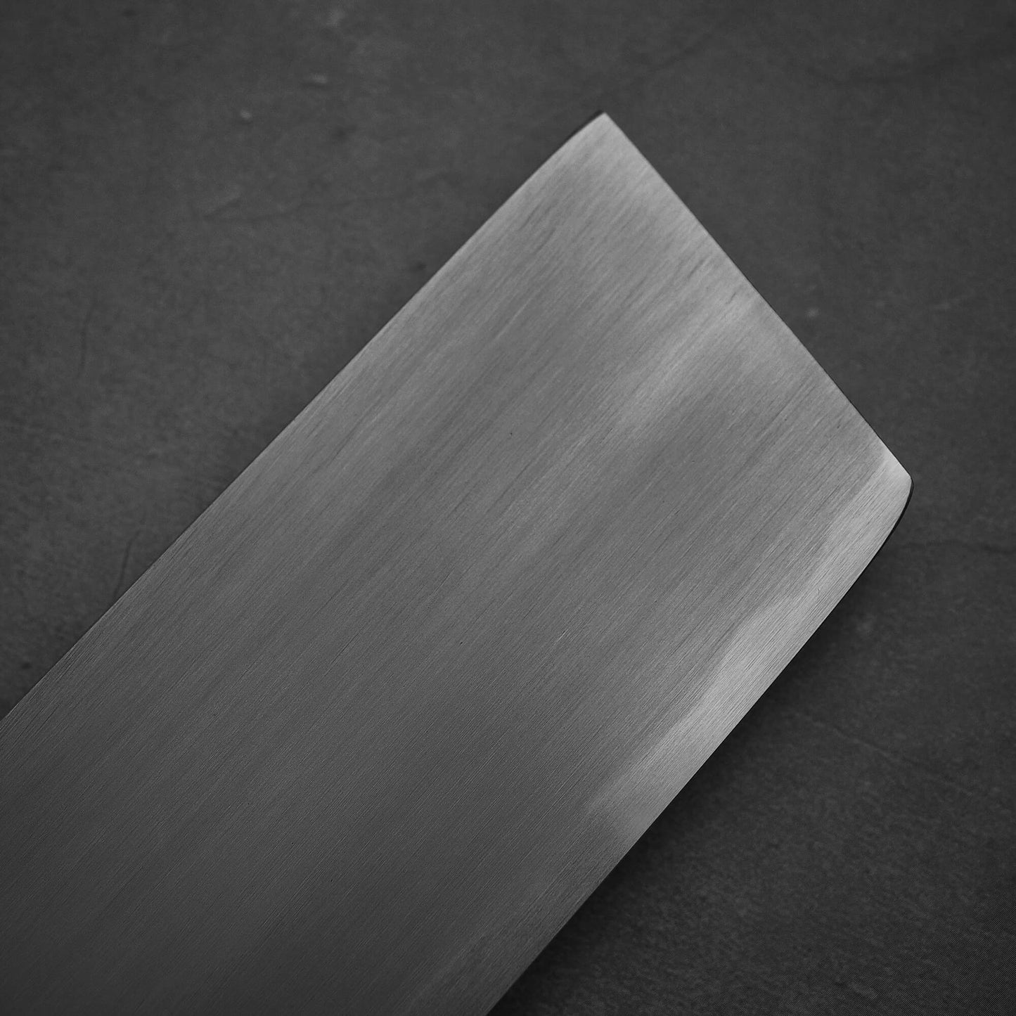 Close up view of the front area of the Nakagawa aogami#2 nakiri knife