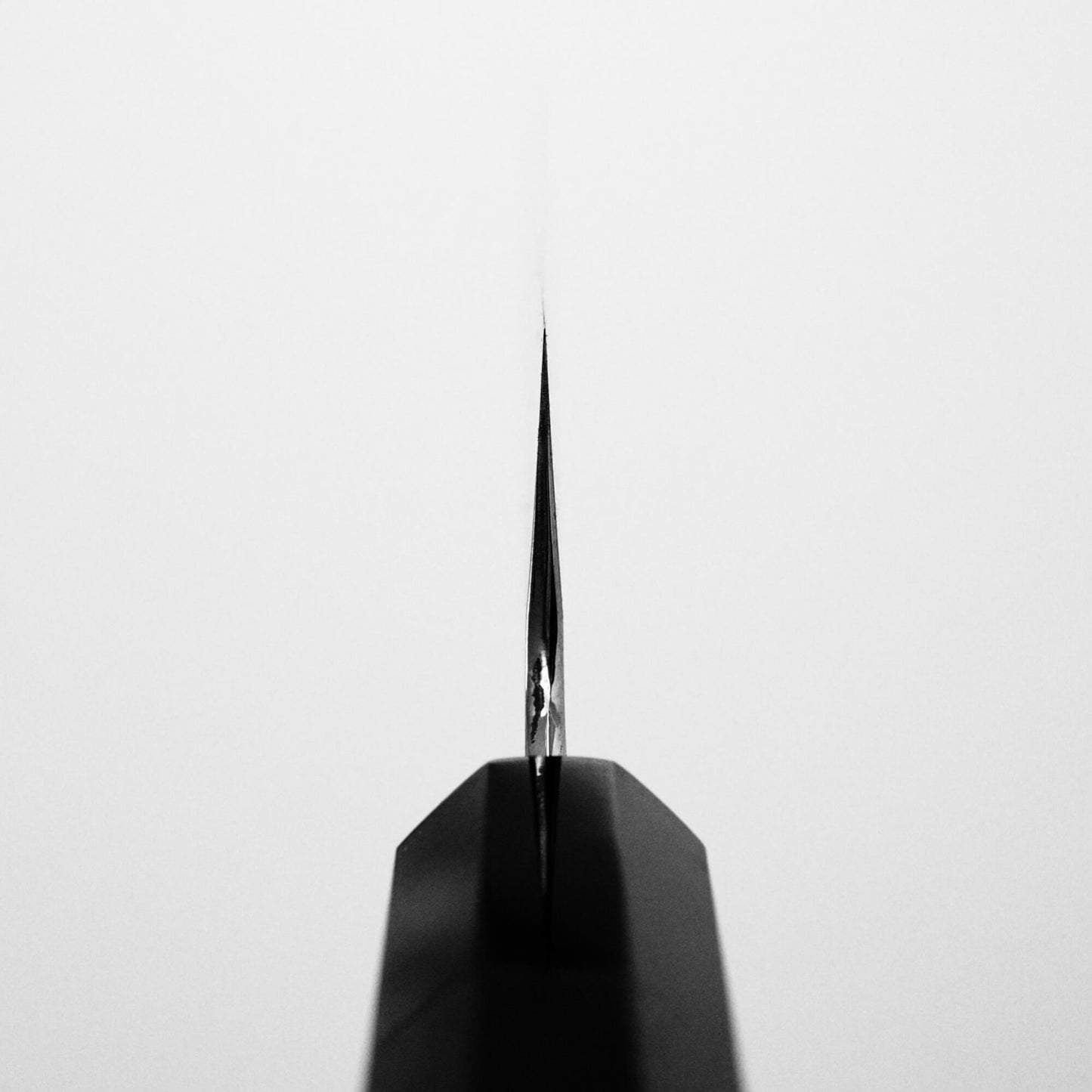 Choil shot of Hatsukokoro Nakagawa ginsan kiritsuke gyuto knife
