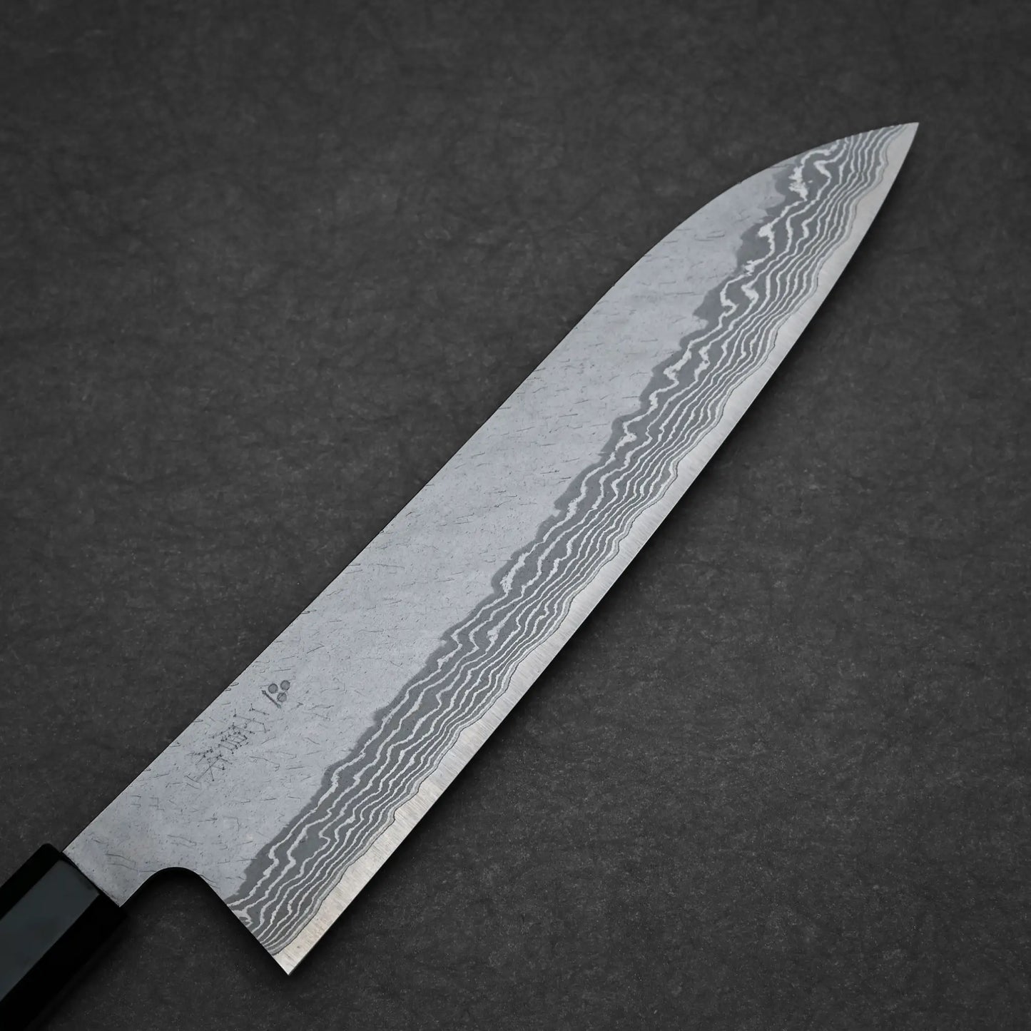 240mm Nigara tsuchime damascus VG10 gyuto knife right side view