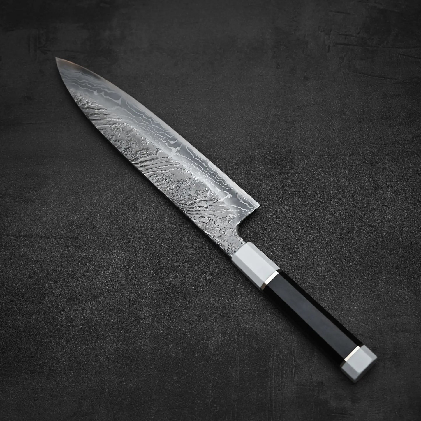 増田好秀 白紙2号 ダマスカス牛刀 240mm (224x48)