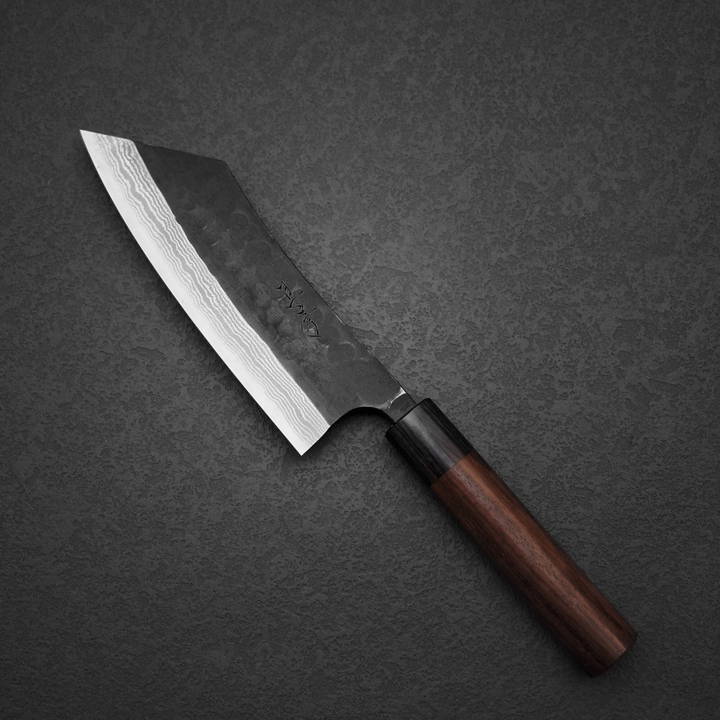 秋房 槌目黒打ダマスカス AS 博多 170mm