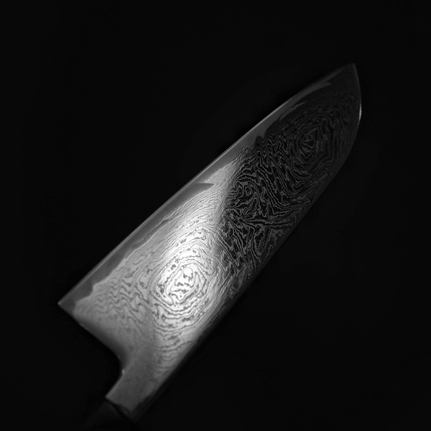 Yoshihiro AUS10 damascus nami 165mm santoku (with saya) - Zahocho Japanese Knives