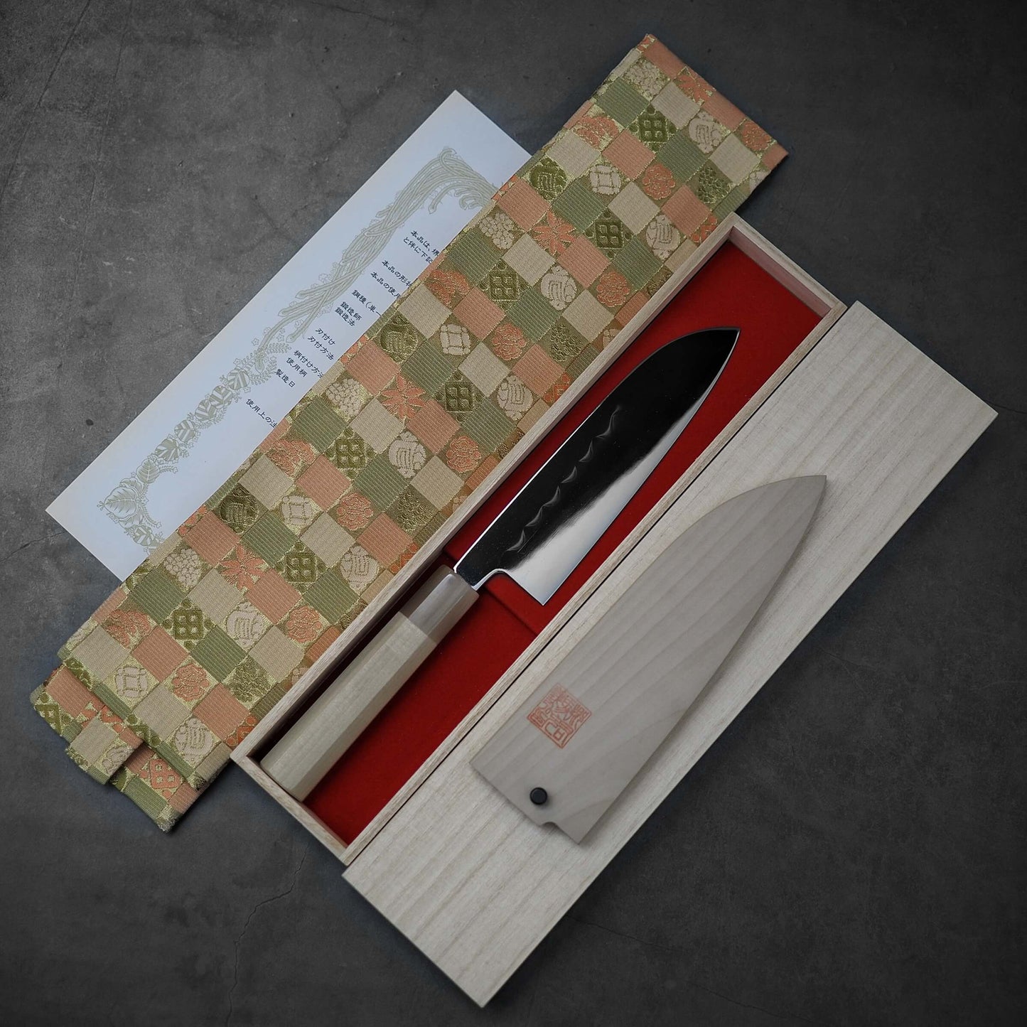 Kenji Togashi shirogami#2 honyaki santoku 180mm