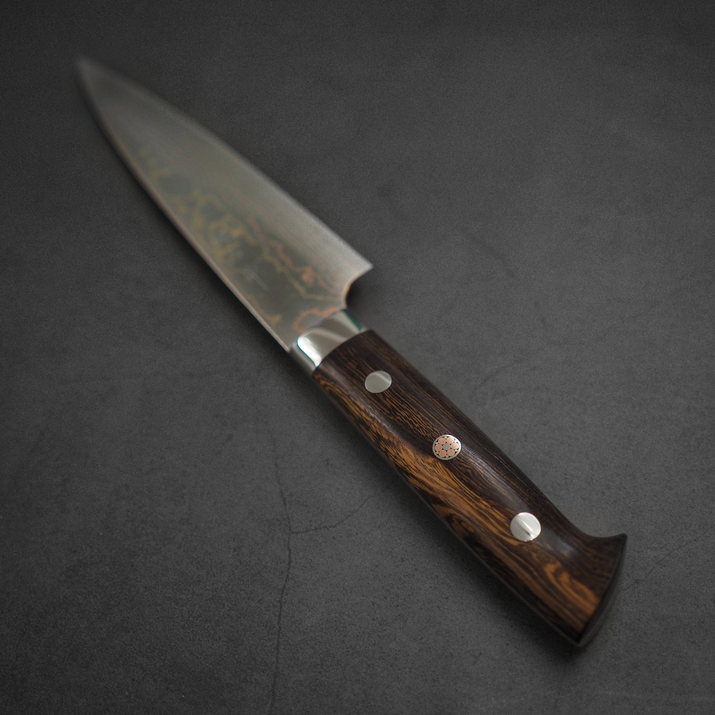 Takeshi Saji rainbow damascus aogami#2 petty knife 150mm