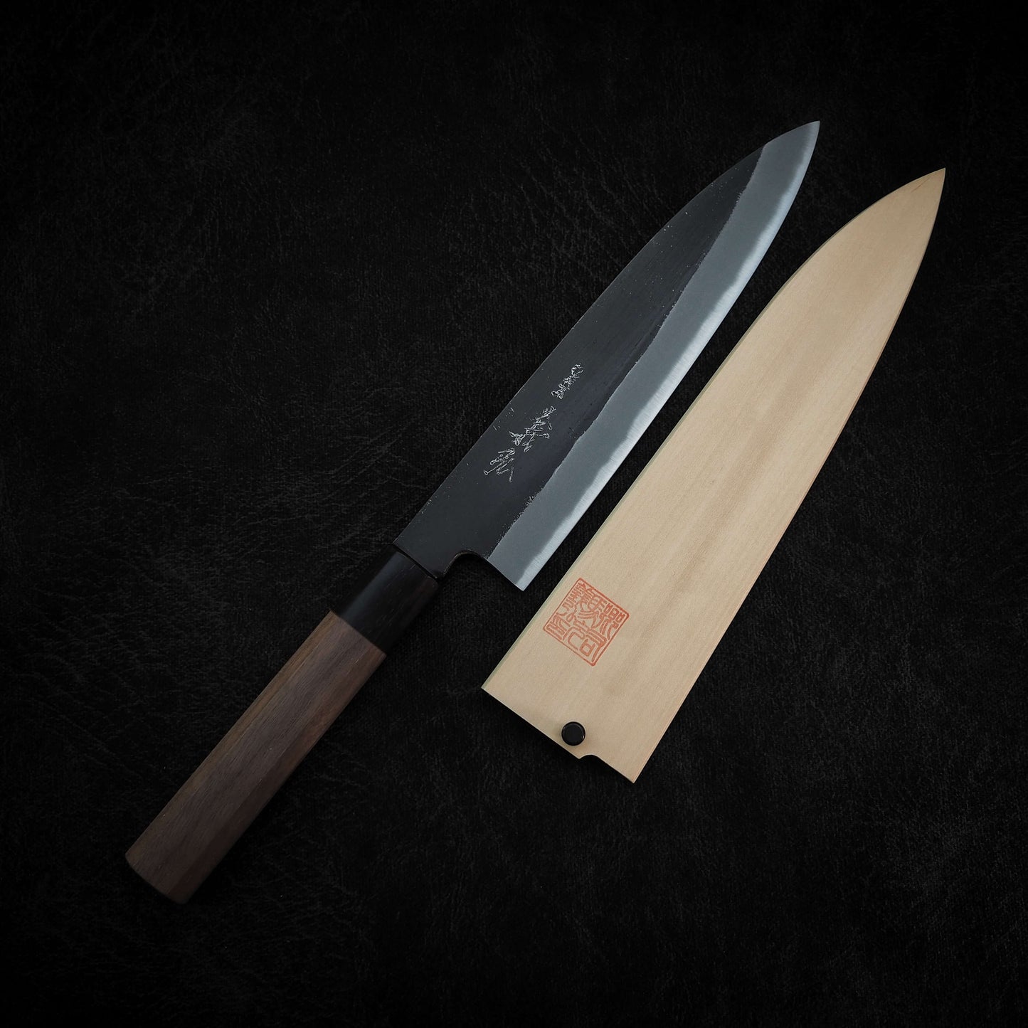 Yoshihiro kurouchi shirogami #2 gyuto 210mm - Zahocho Japanese Knives