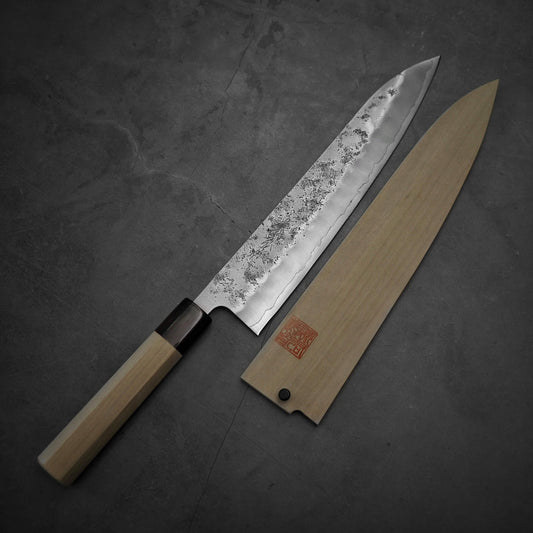 Yoshihiro nashiji ginsan 240mm gyuto (with saya)