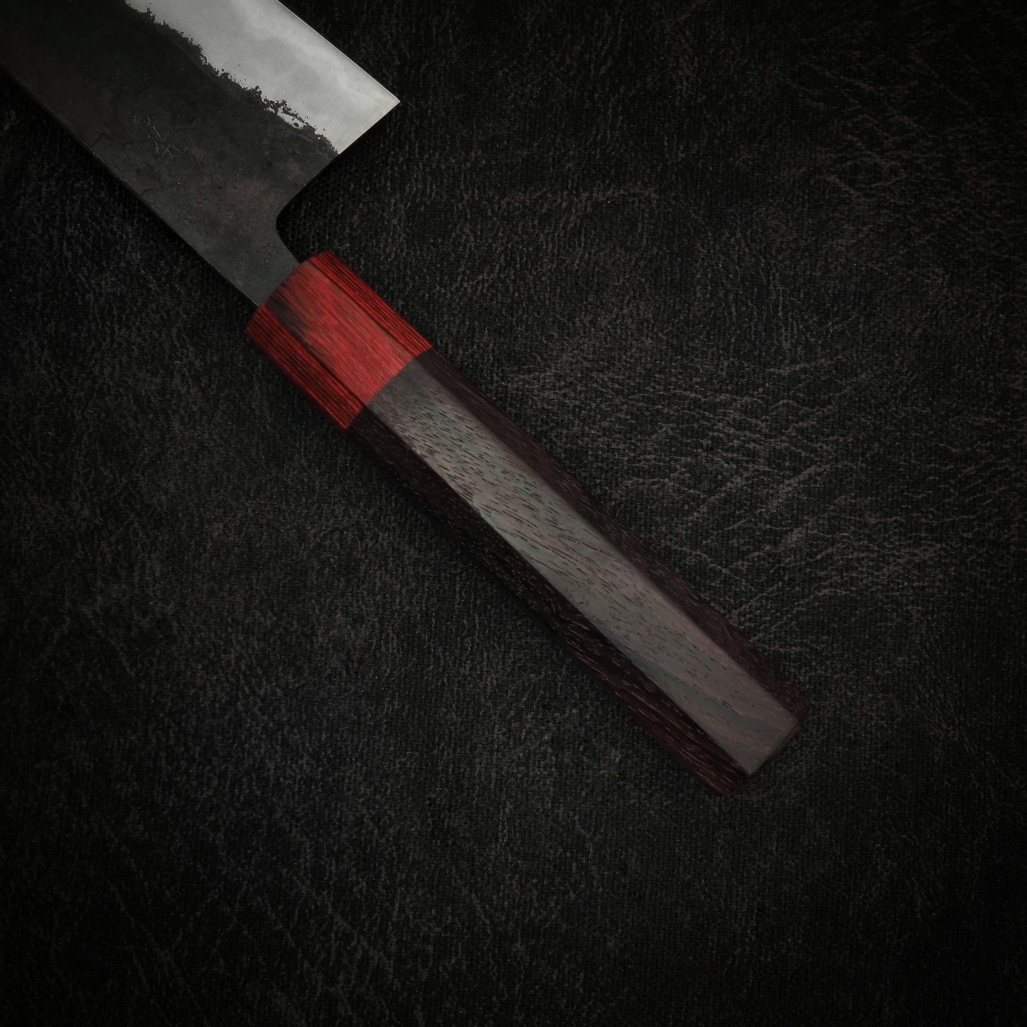 Nagaoke kurouchi shirogami #1 bunka 170mm (stainless clad) - Zahocho Japanese Knives