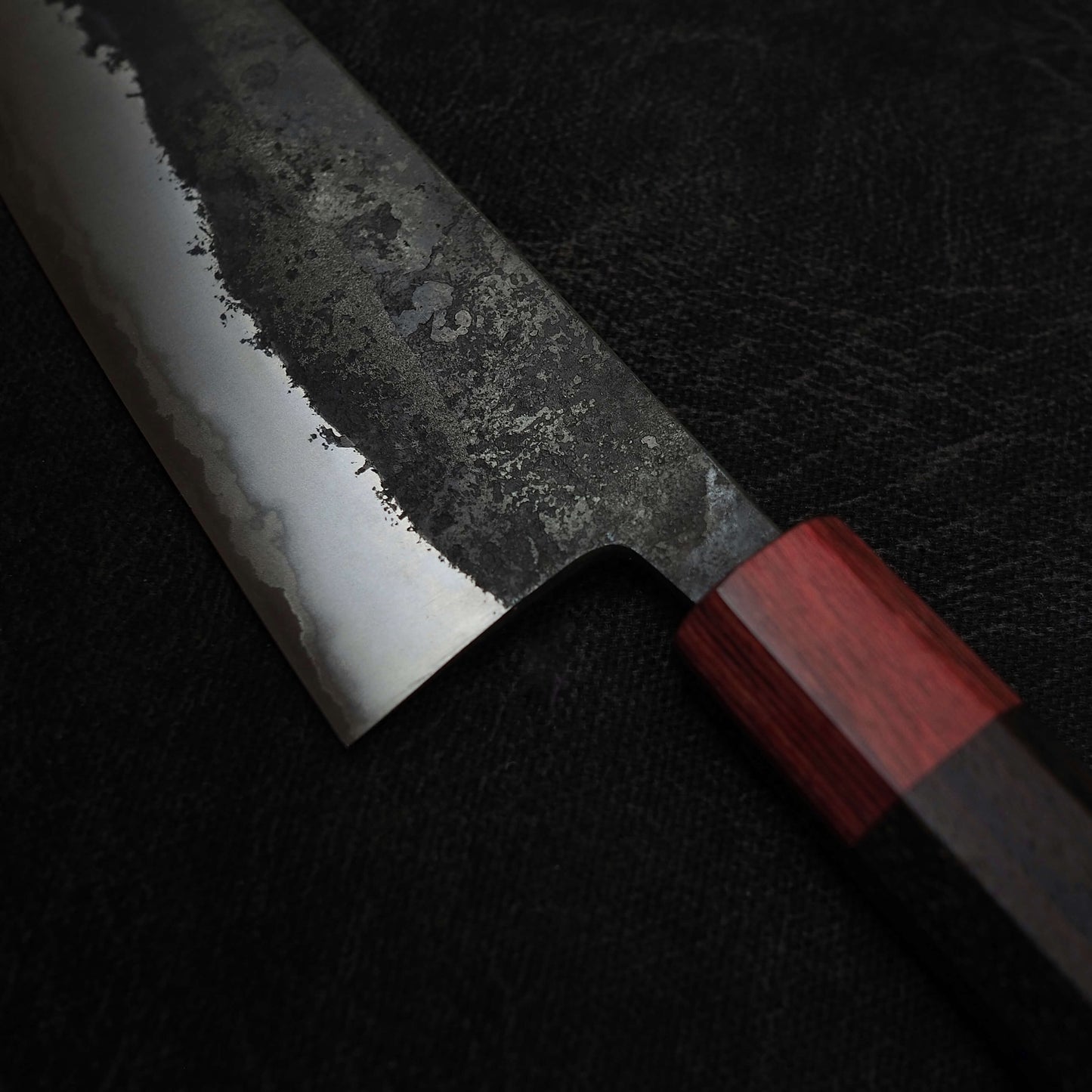 Nagaoke kurouchi shirogami #1 bunka 170mm (stainless clad) - Zahocho Japanese Knives