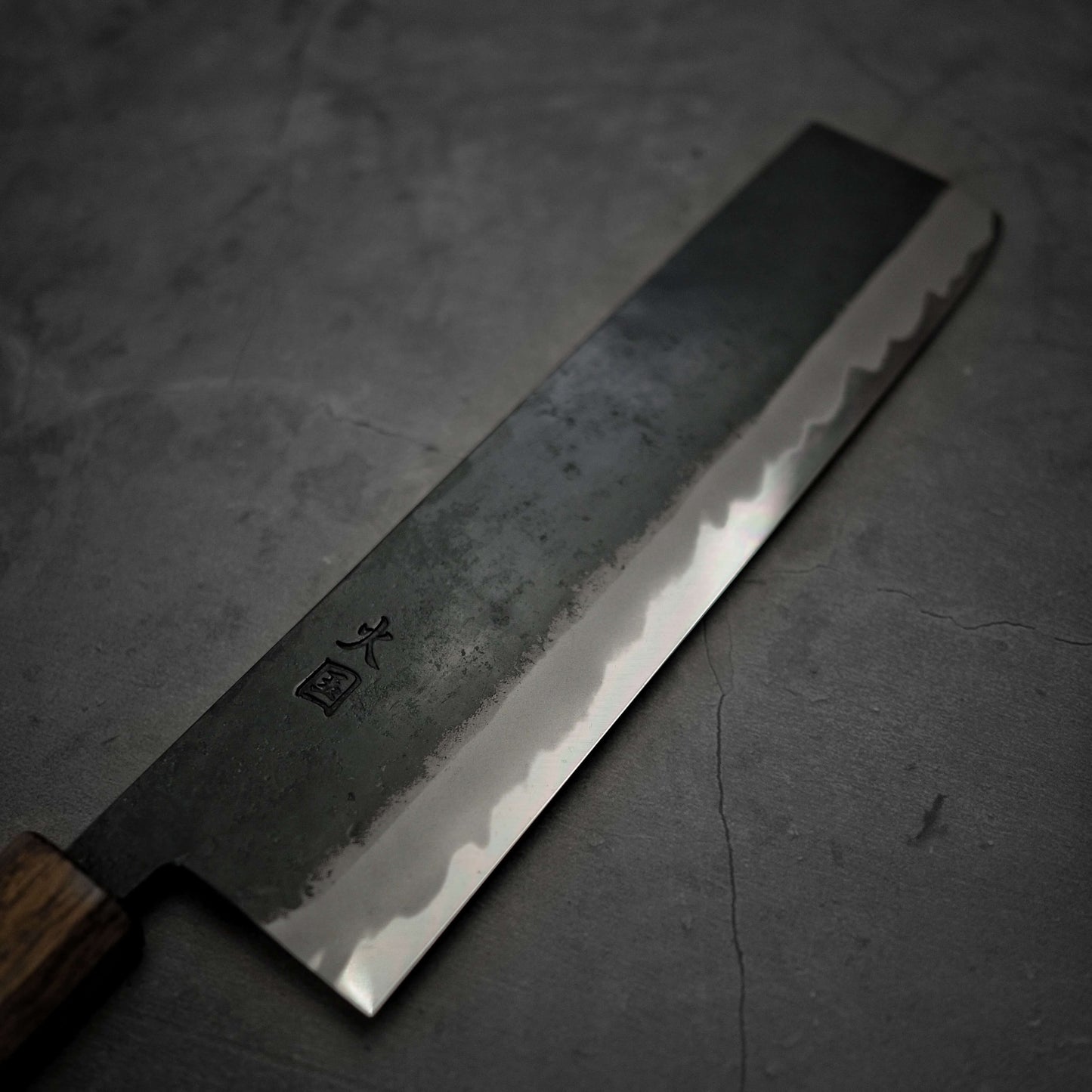 Hinokuni kurouchi shirogami#1 nakiri 210mm - Zahocho Japanese Knives