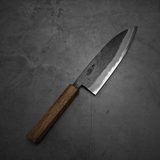 Hinokuni kurouchi shirogami#1 santoku 180mm - Zahocho Japanese Knives