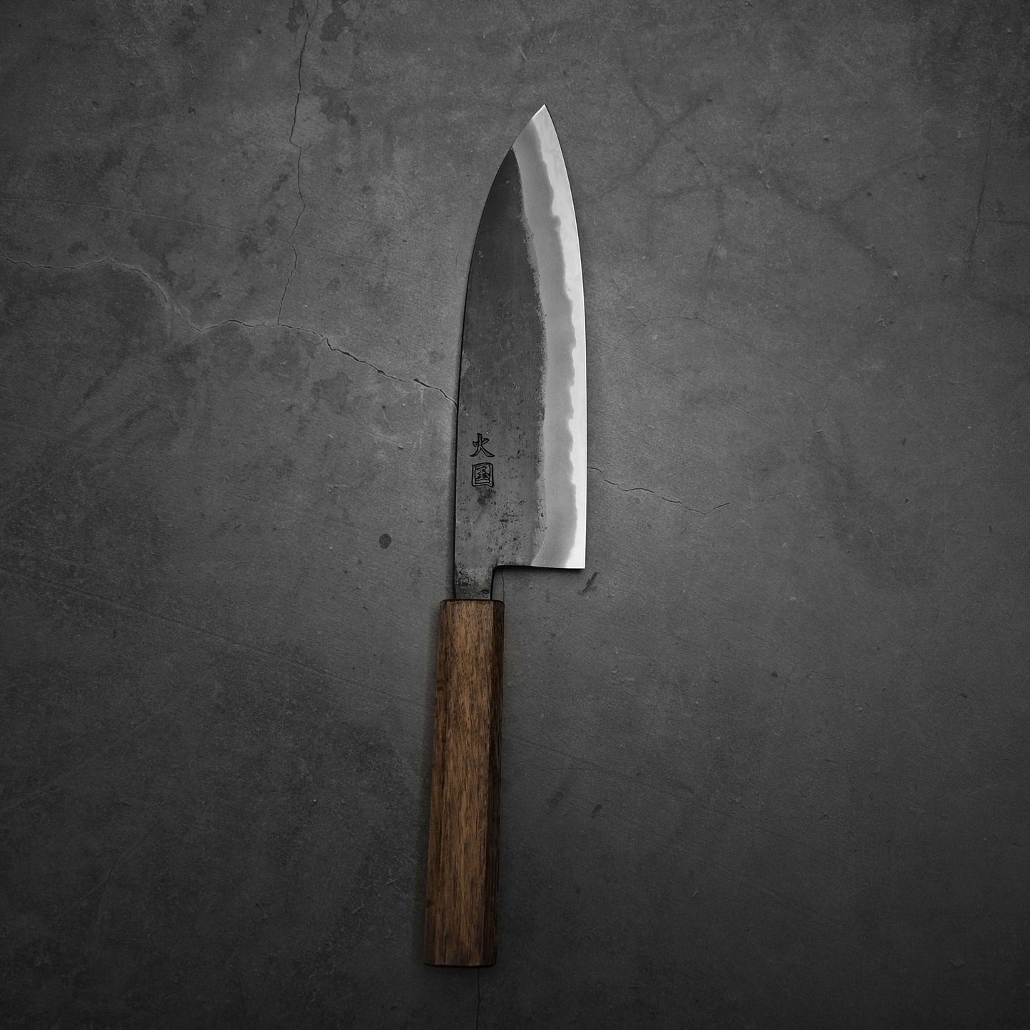 Hinokuni kurouchi shirogami#1 santoku 180mm - Zahocho Japanese Knives