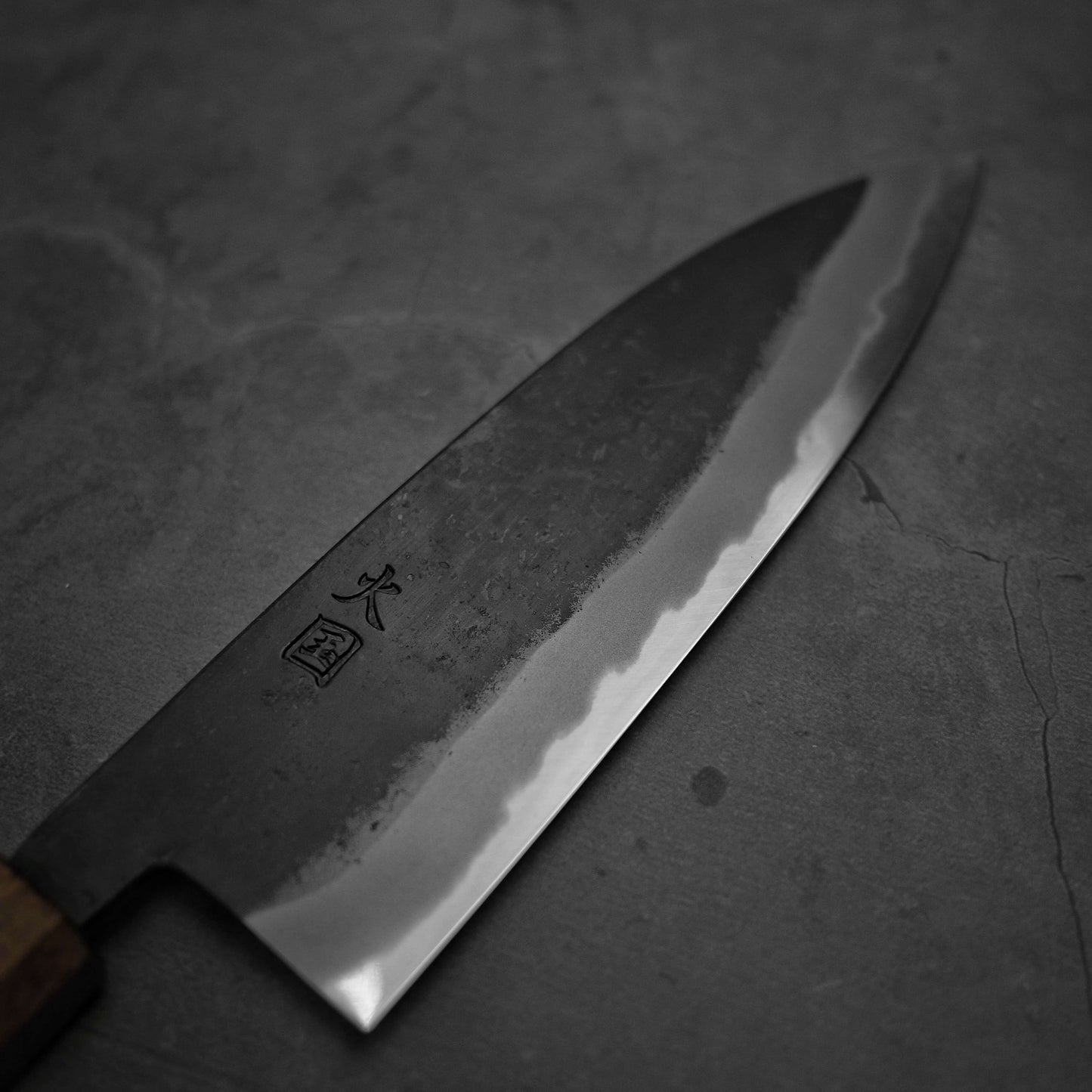 Hinokuni kurouchi shirogami#1 santoku 180mm - Zahocho Japanese Knives