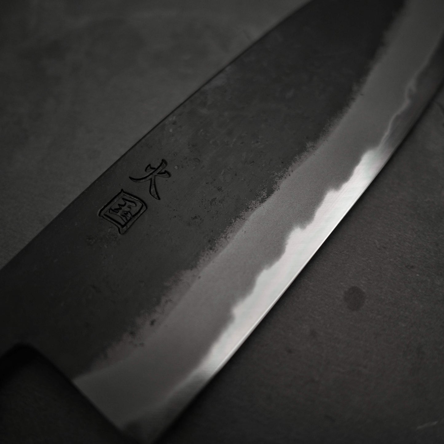 Hinokuni kurouchi shirogami#1 santoku 180mm - Zahocho Japanese Knives