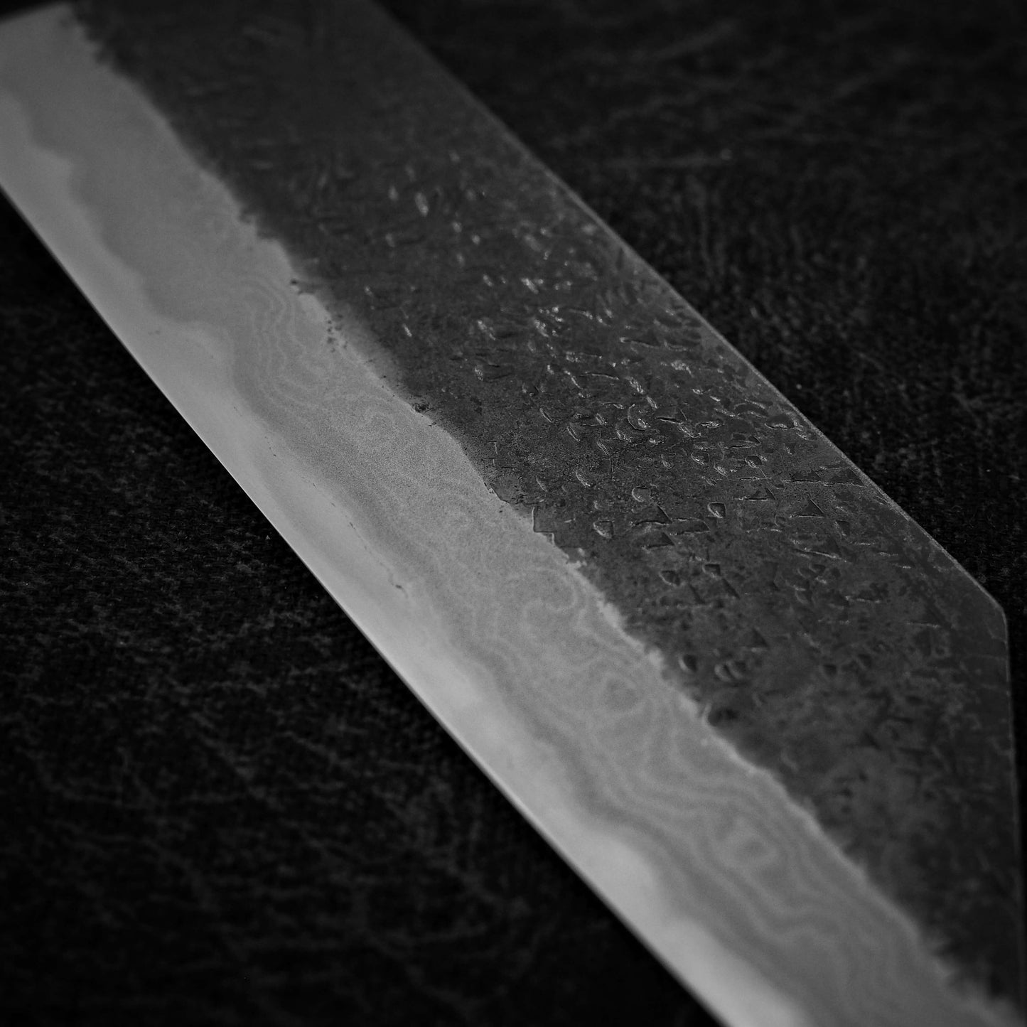 Miyazaki x Zahocho tsuchime kurouchi aogami #2 damascus 180mm hakata - Zahocho Japanese Knives