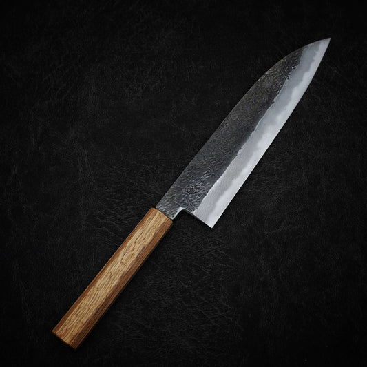 Miyazaki x Zahocho tsuchime kurouchi aogami #2 damascus 230mm gyuto (2022) - Zahocho Japanese Knives