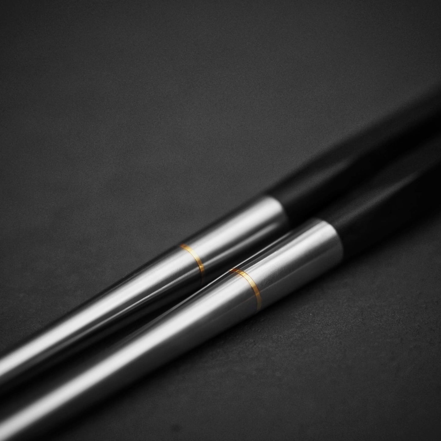 Close up view of 180mm moribashi plating chop sticks with hexagonal handle