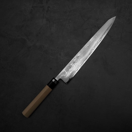 Toyama aogami #2 damascus sujihiki 270mm - Zahocho Japanese Knives