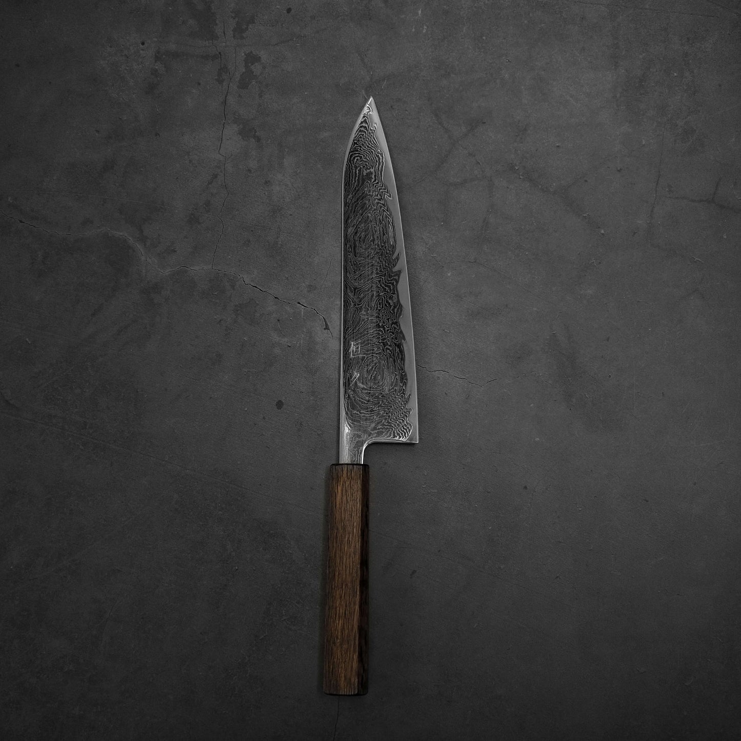 Tsunehisa AUS10 damascus nami gyuto 210mm - Zahocho Japanese Knives