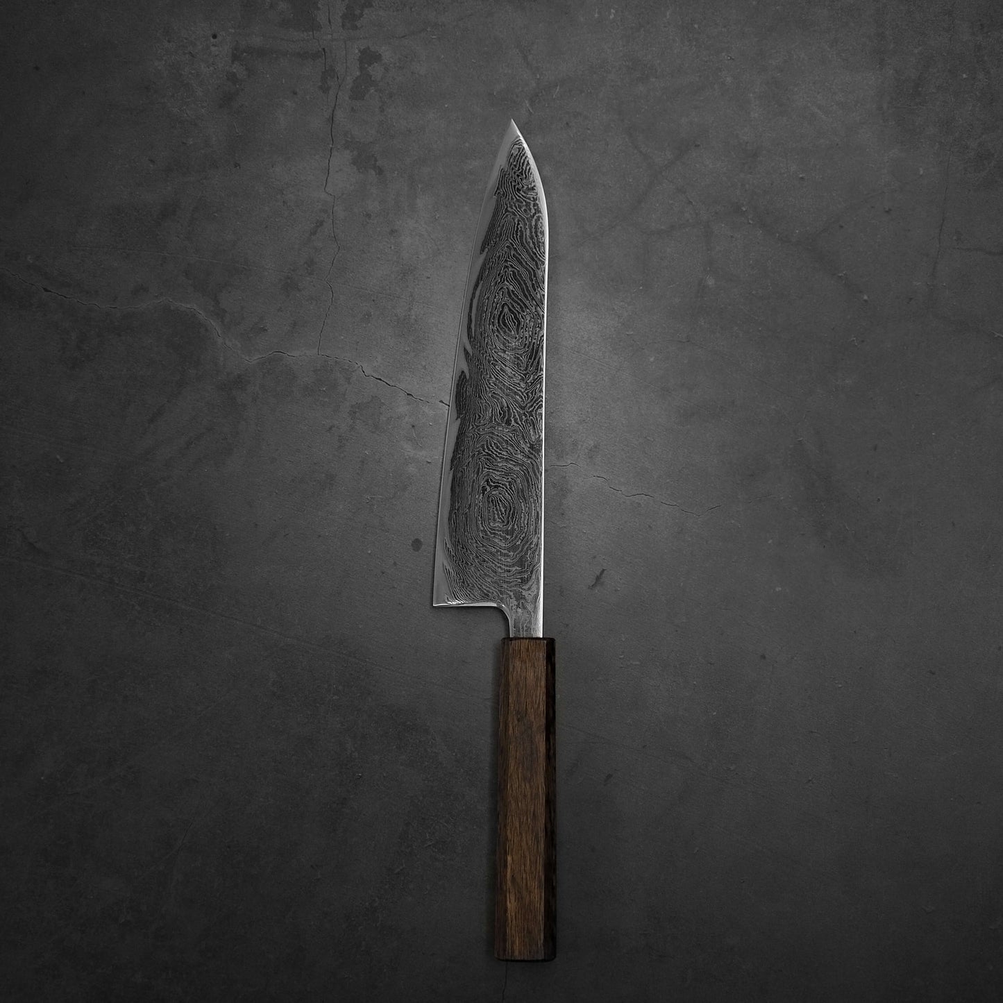 Tsunehisa AUS10 damascus nami gyuto 210mm - Zahocho Japanese Knives