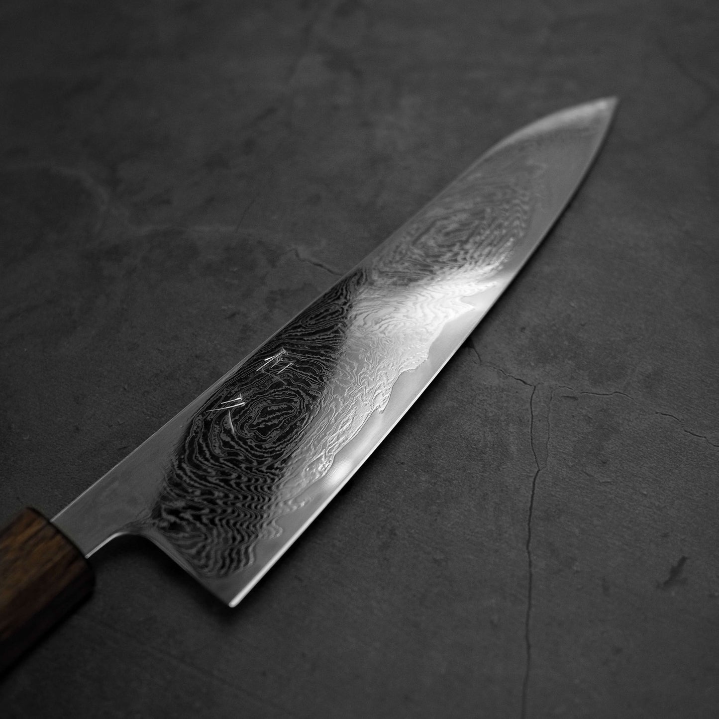 Tsunehisa AUS10 damascus nami gyuto 210mm - Zahocho Japanese Knives