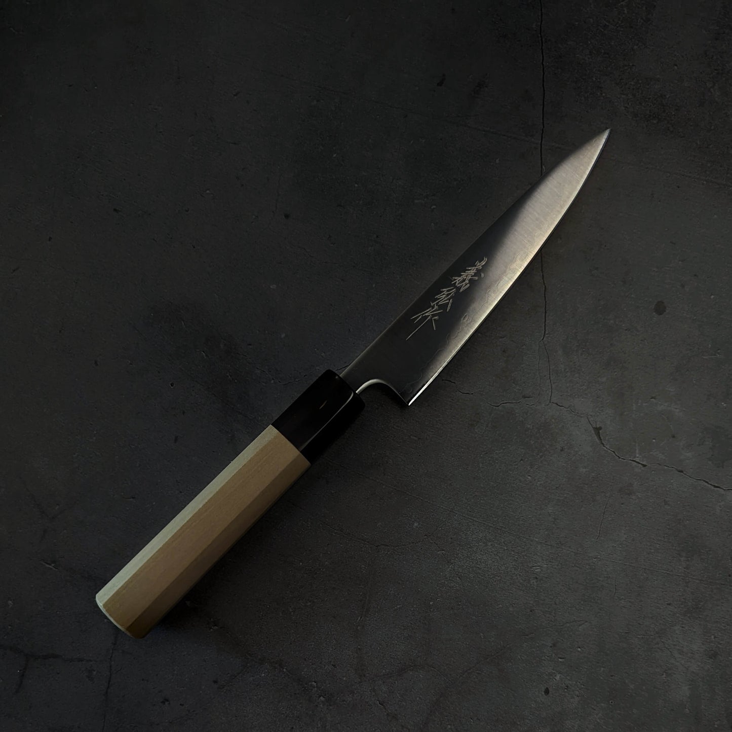 Yoshihiro migaki AS (Aogami Super) 135mm petty knife (with saya) - Zahocho Japanese Knives