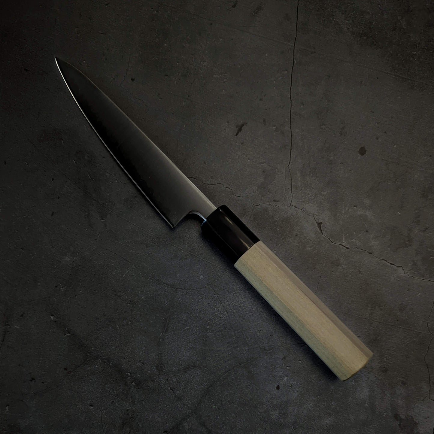Yoshihiro migaki AS (Aogami Super) 135mm petty knife (with saya) - Zahocho Japanese Knives