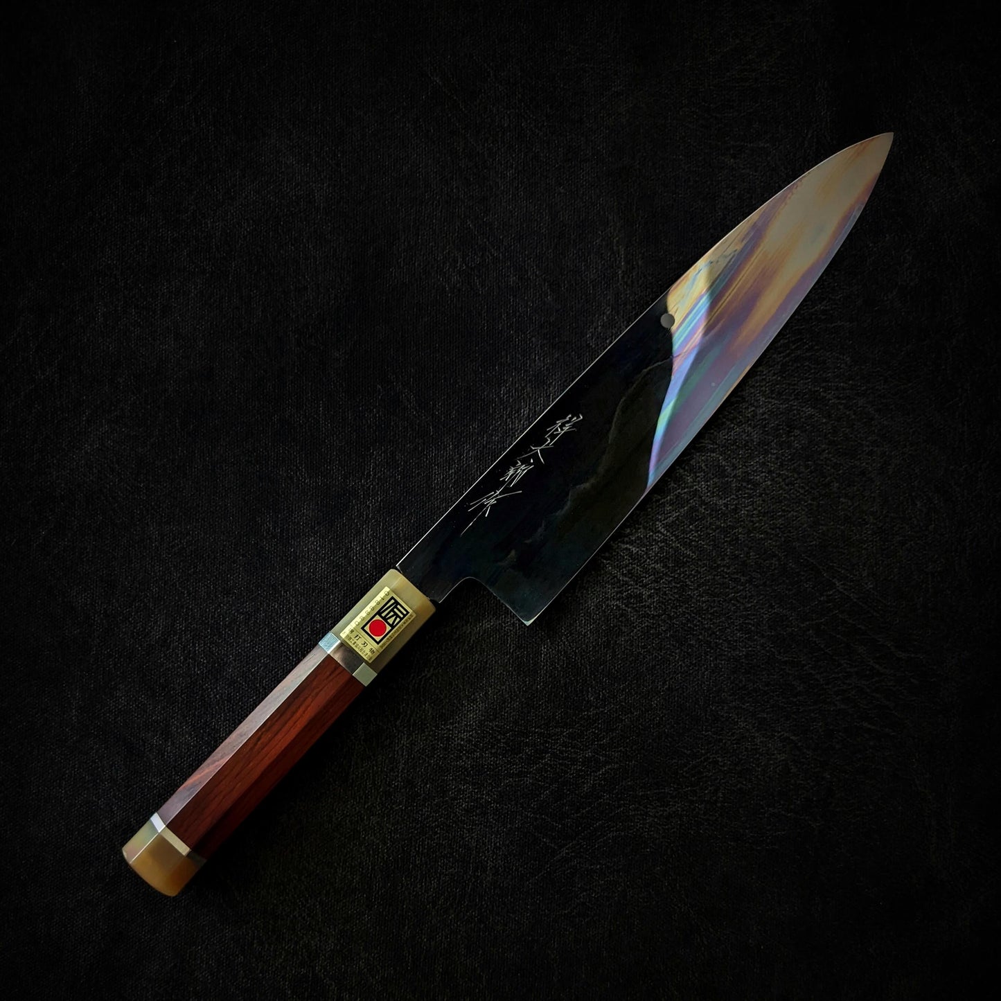 Yoshikazu Ikeda shirogami#1 honyaki 240mm gyuto (Mt. Fuji hamon) - Zahocho Japanese Knives