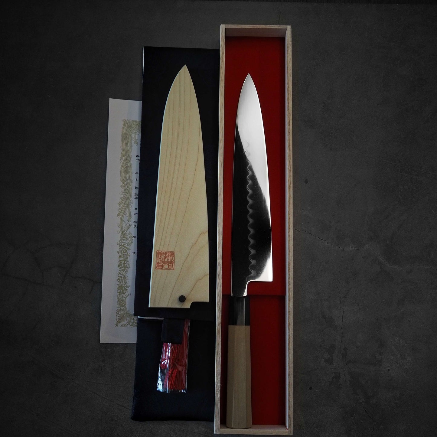 Yoshikazu Ikeda shirogami#1 honyaki gyuto 270mm - Zahocho Japanese Knives