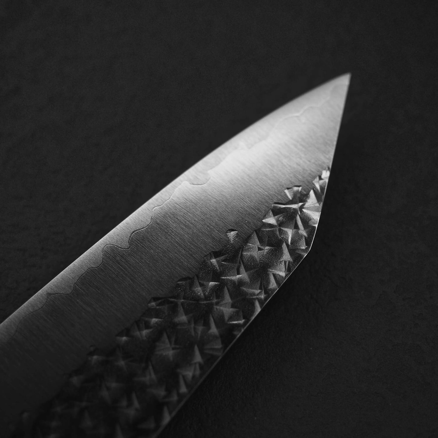 Close up view around the tip area of Yu Kurosaki SG2 Senko bunka 165mm