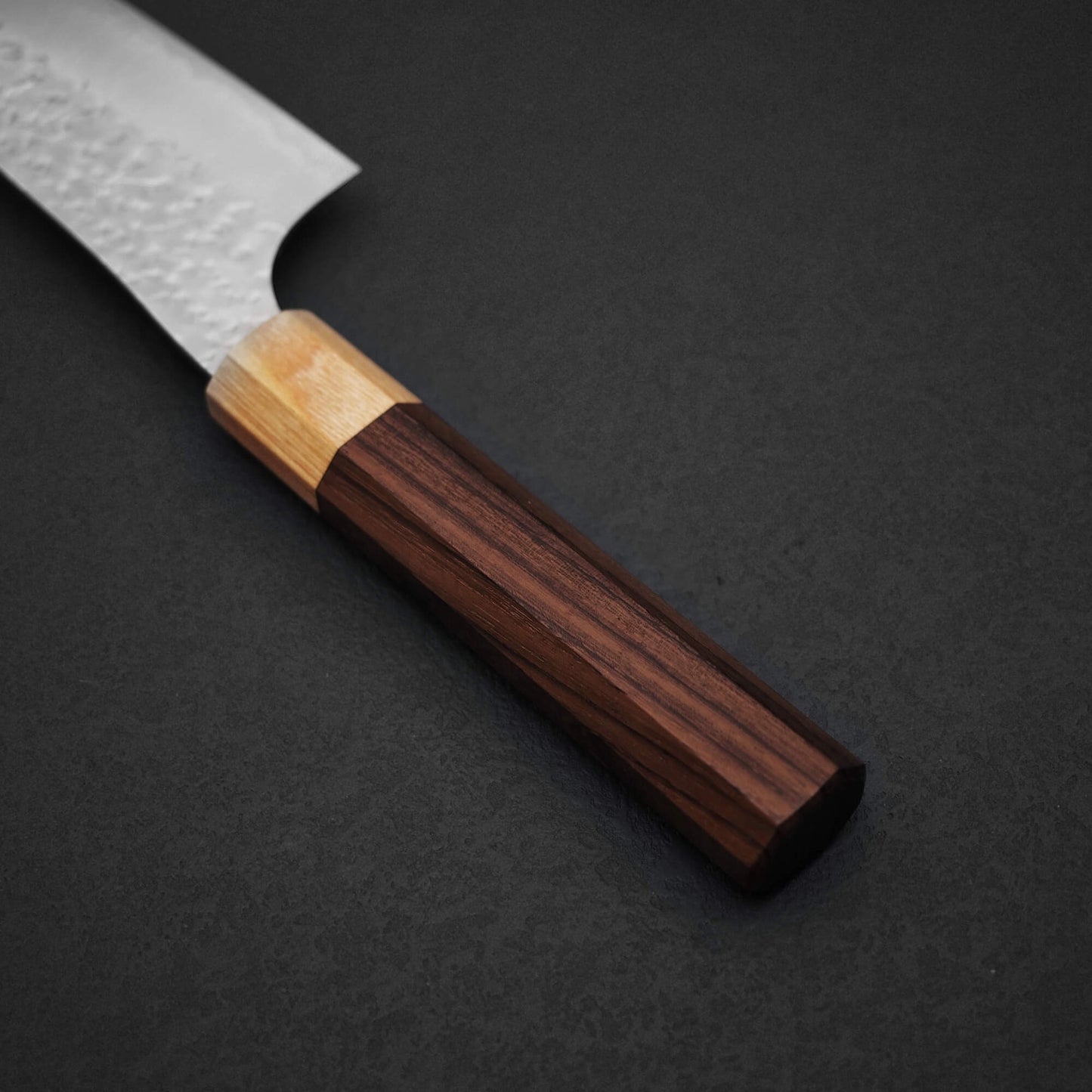 Close up view of the handle of Yu Kurosaki SG2 Senko bunka 165mm