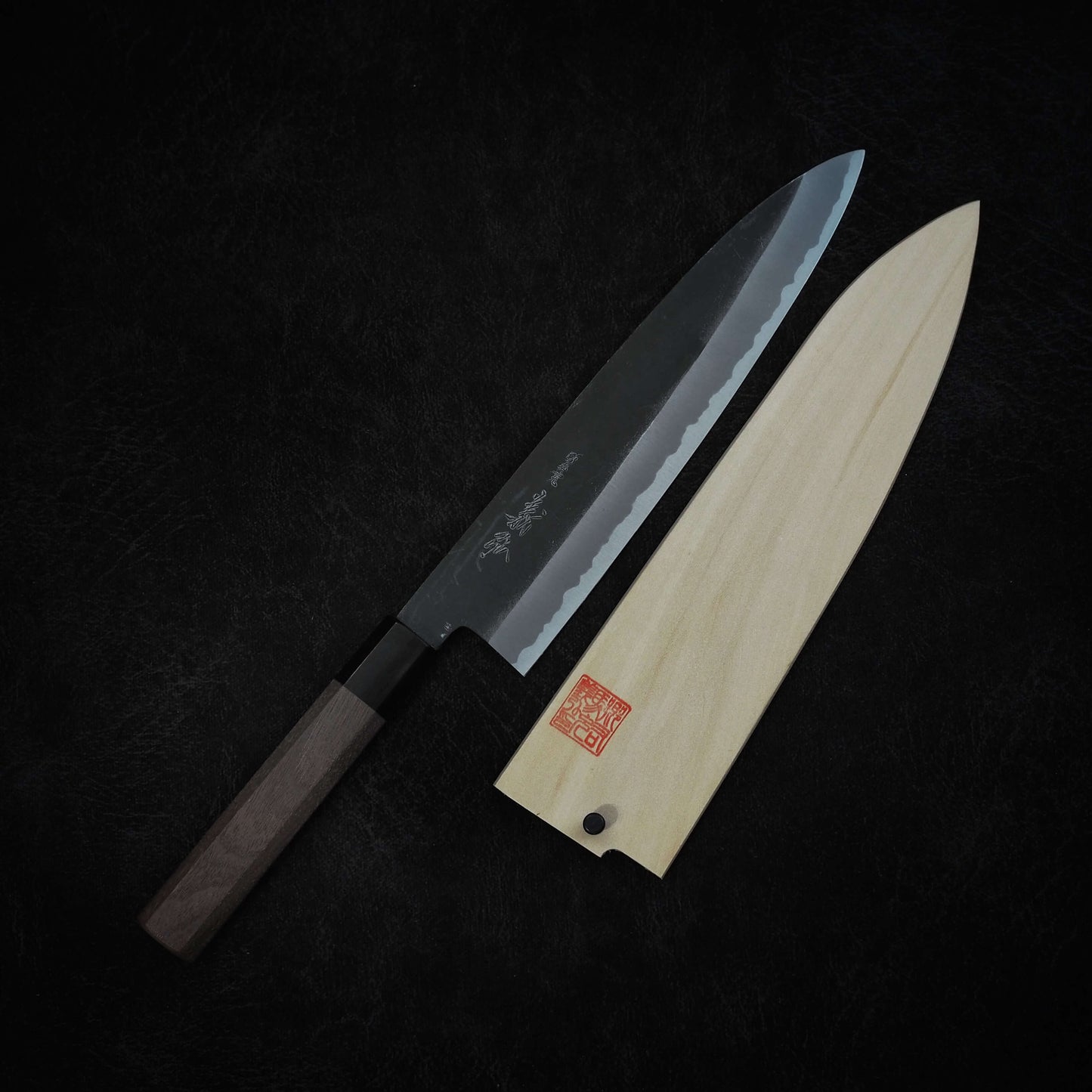 Yoshihiro kurouchi 230mm gyuto (with saya) - Zahocho Japanese Knives