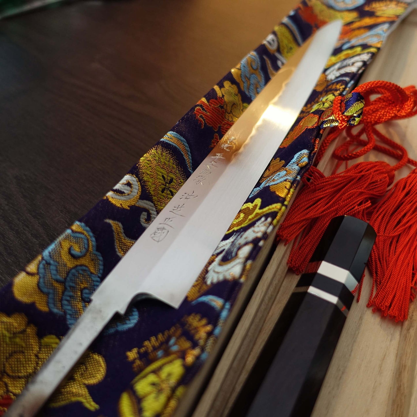 Okishiba Masakuni 330mm honyaki yanagiba - Zahocho Japanese Knives
