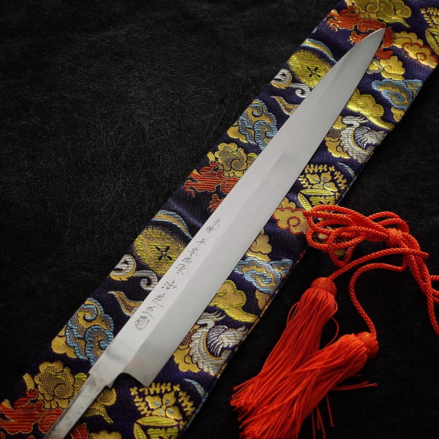 Okishiba Masakuni 330mm honyaki yanagiba - Zahocho Japanese Knives