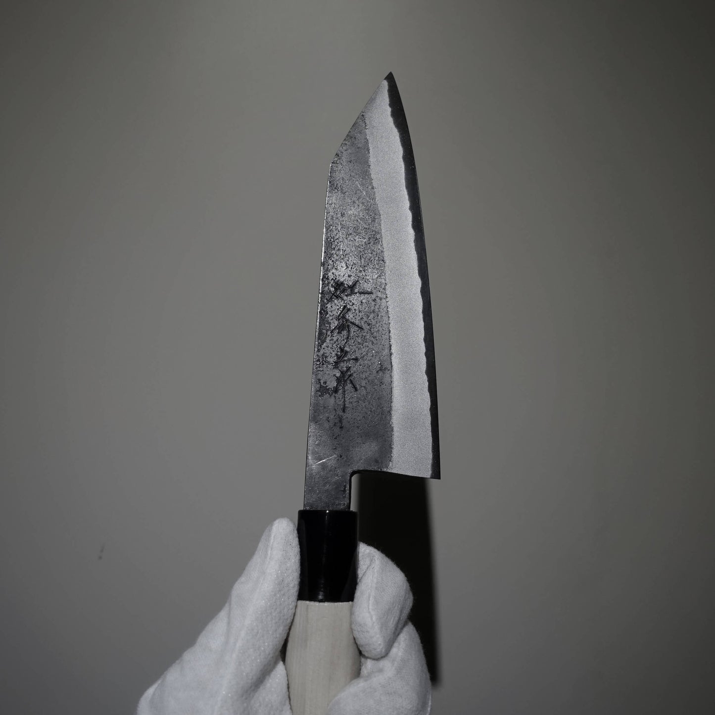 Shigeki Tanaka kurouchi aogami #2 165mm kiritsuke santoku - Zahocho Japanese Knives