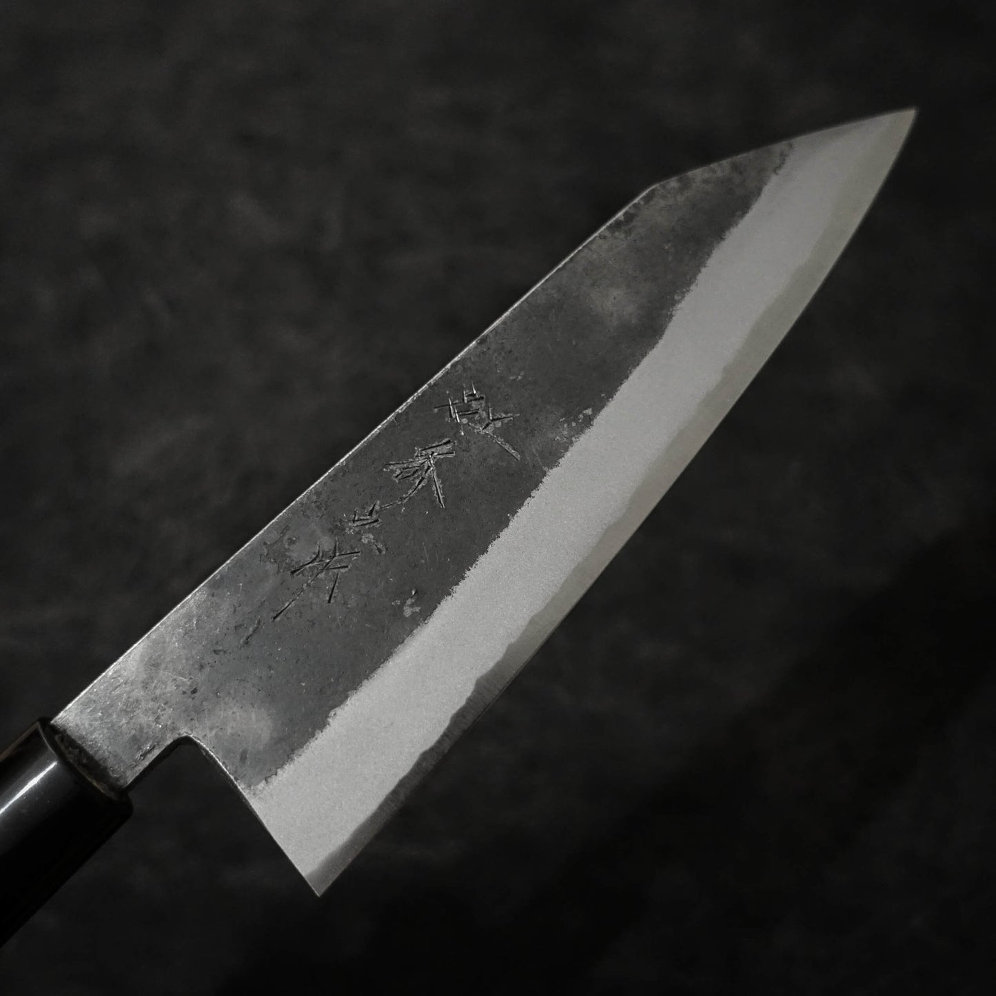 Shigeki Tanaka kurouchi aogami #2 165mm kiritsuke santoku - Zahocho Japanese Knives