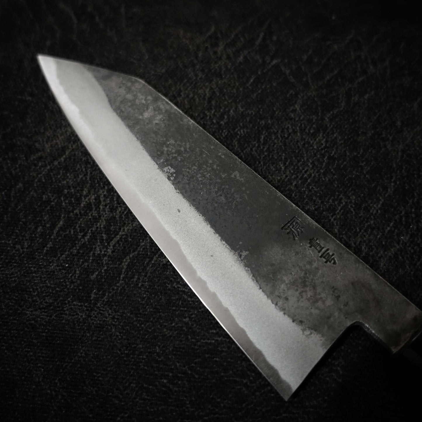 Shigeki Tanaka kurouchi aogami #2 165mm kiritsuke santoku - Zahocho Japanese Knives