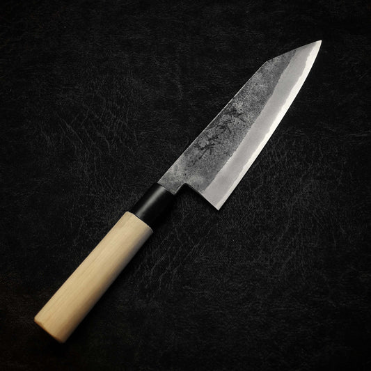 Shigeki Tanaka kurouchi aogami #2 165mm kiritsuke santoku - Zahocho Japanese Knives