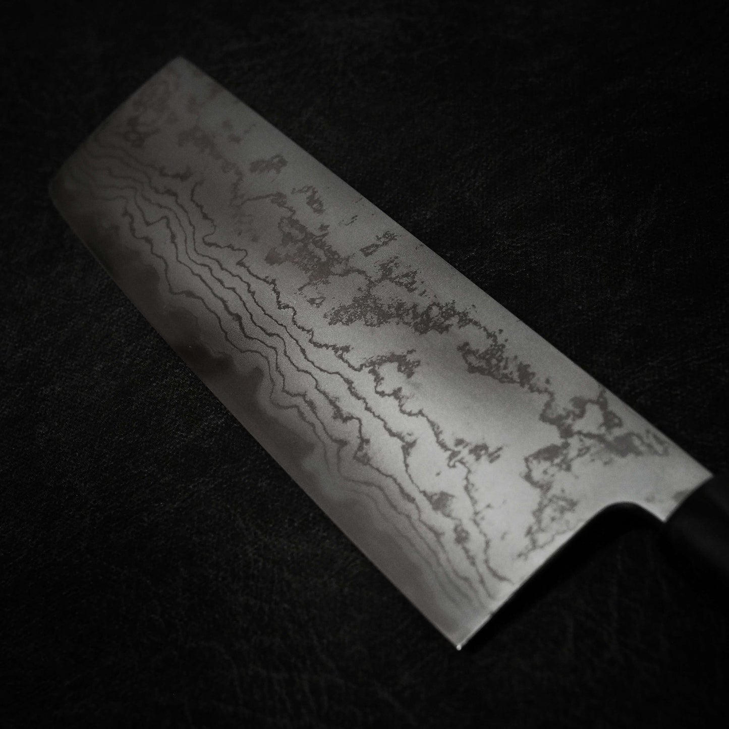 Toyama aogami #2 damascus 210mm nakiri - Zahocho Japanese Knives