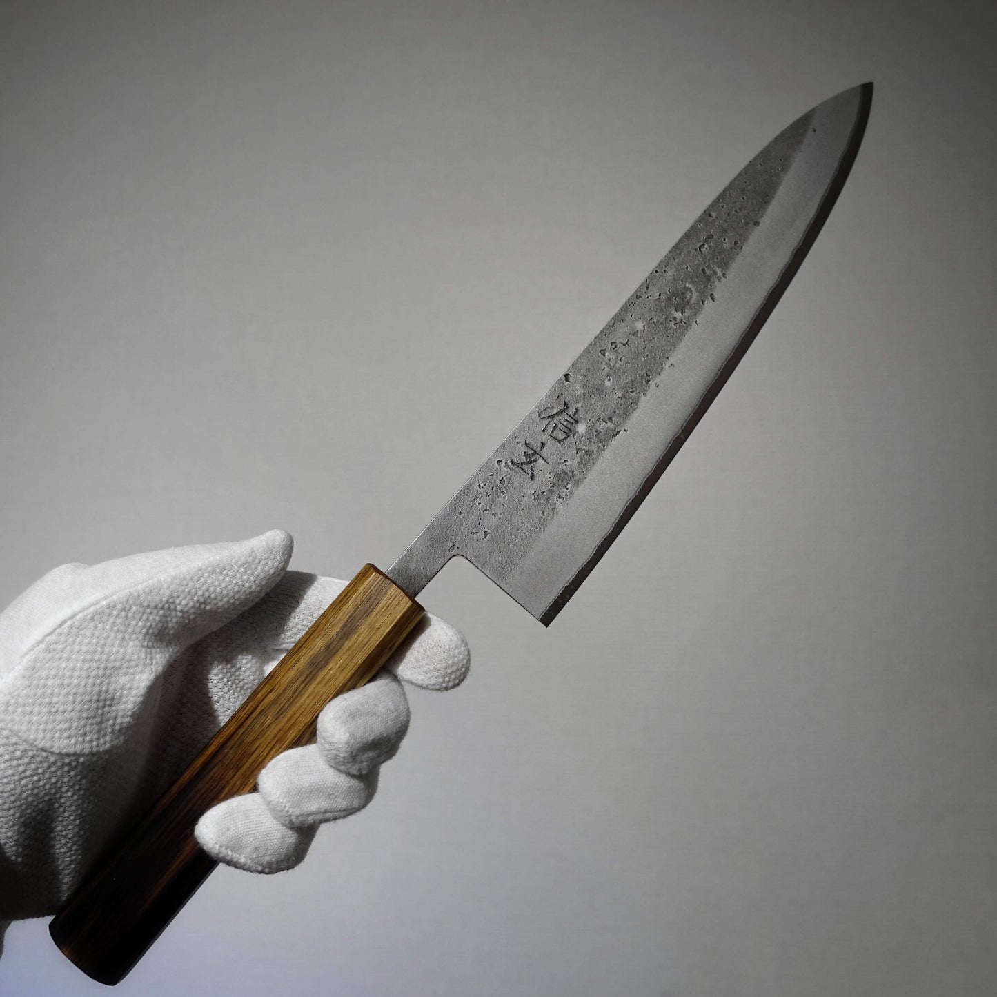 Shingen nashiji aogami #2 210mm gyuto (custom handle) - Zahocho Japanese Knives