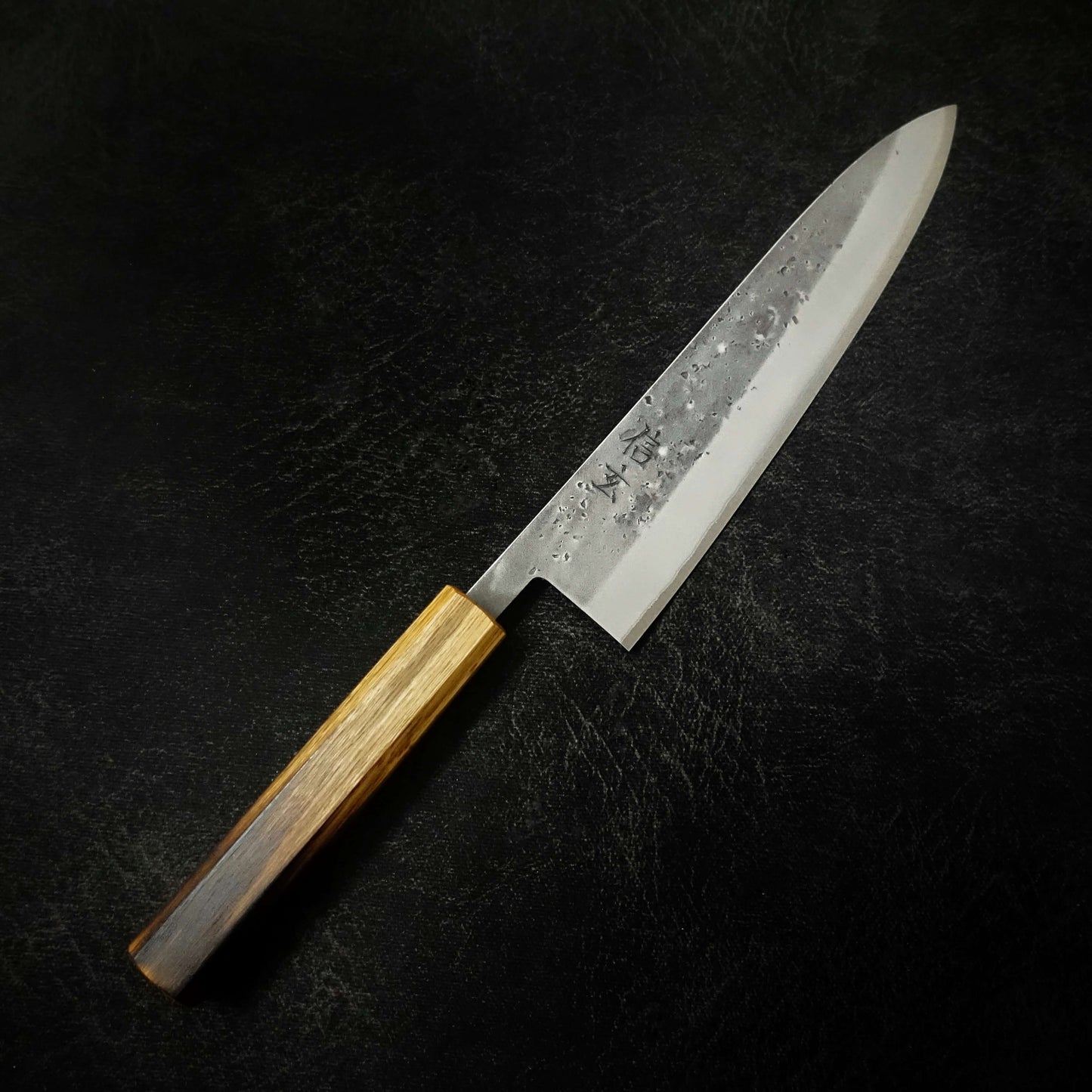 Shingen nashiji aogami #2 210mm gyuto (custom handle) - Zahocho Japanese Knives