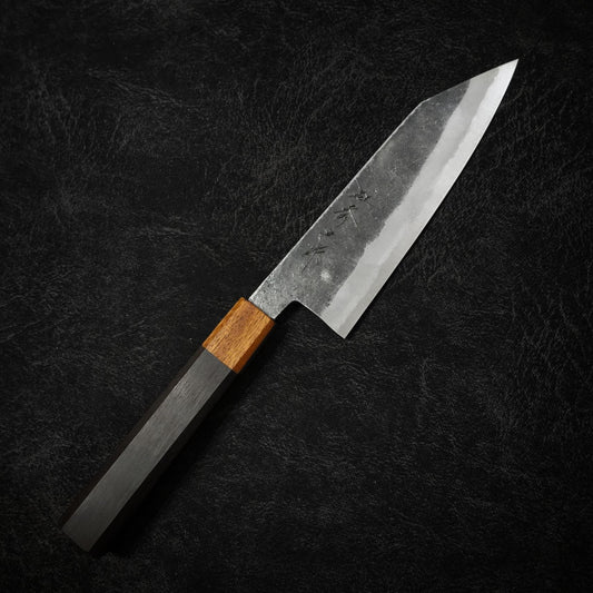 Shigeki Tanaka kurouchi aogami #2 165mm kiritsuke santoku - Zahocho Japanese Knives