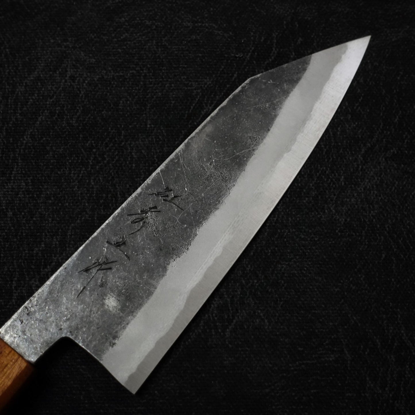 Shigeki Tanaka kurouchi aogami #2 165mm kiritsuke santoku - Zahocho Japanese Knives