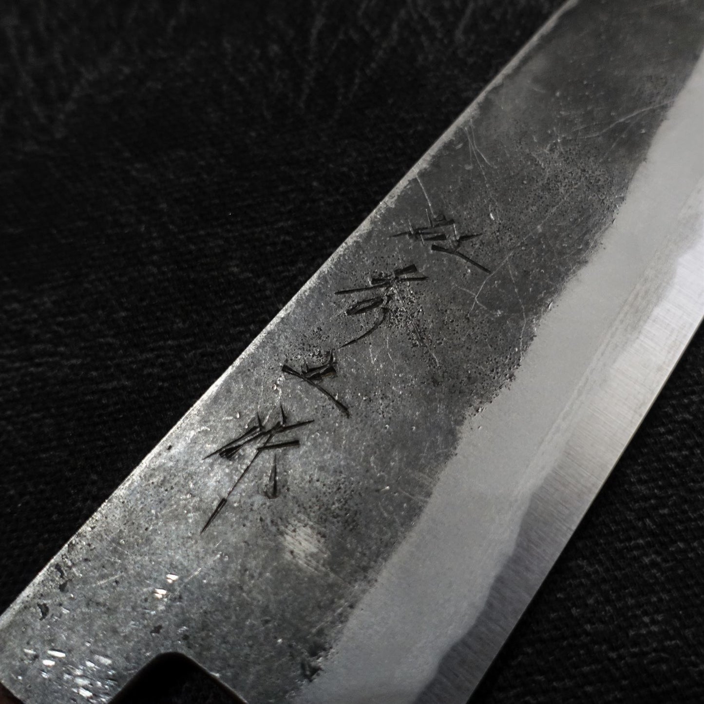 Shigeki Tanaka kurouchi aogami #2 165mm kiritsuke santoku - Zahocho Japanese Knives