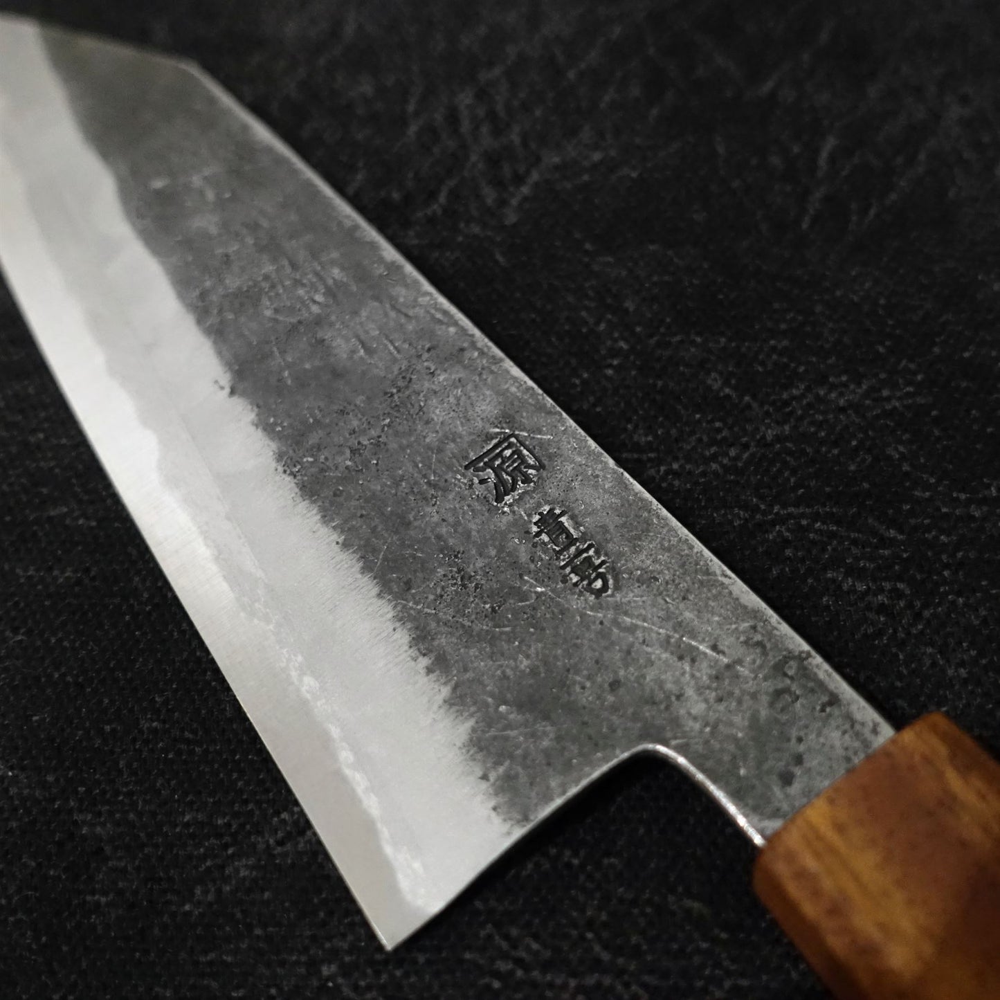 Shigeki Tanaka kurouchi aogami #2 165mm kiritsuke santoku - Zahocho Japanese Knives