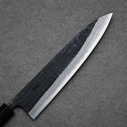 240mm Akifusa x Yamamoto tsuchime kurouchi damascus AS gyuto knife right side view