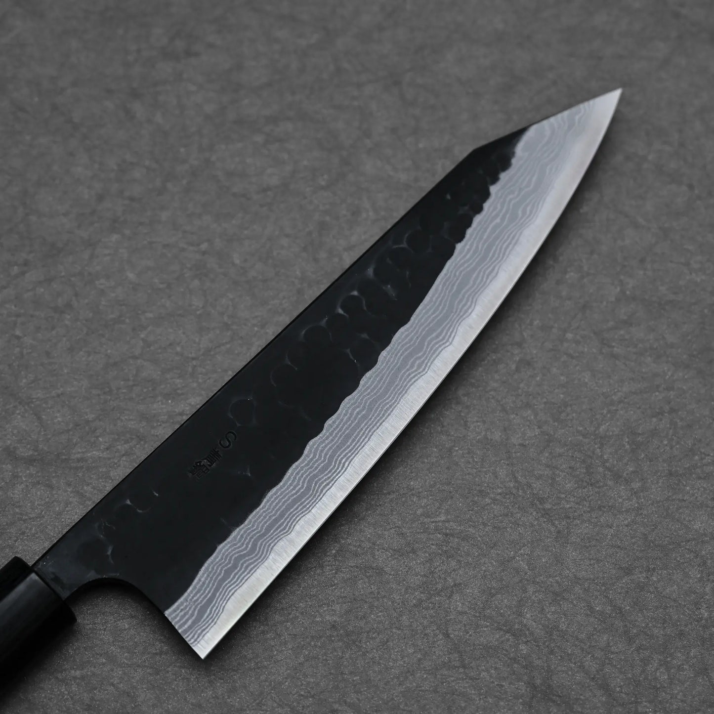 210mm Akifusa x Yamamoto tsuchime kurouchi damascus AS kiritsuke gyuto knife right side biew