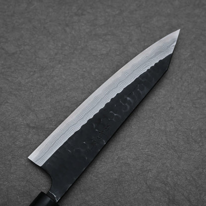 210mm Akifusa x Yamamoto tsuchime kurouchi damascus AS kiritsuke gyuto knife left side view